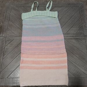 525 America Mint Coral Yellow Pink Blue Knit Midi Dress NWT